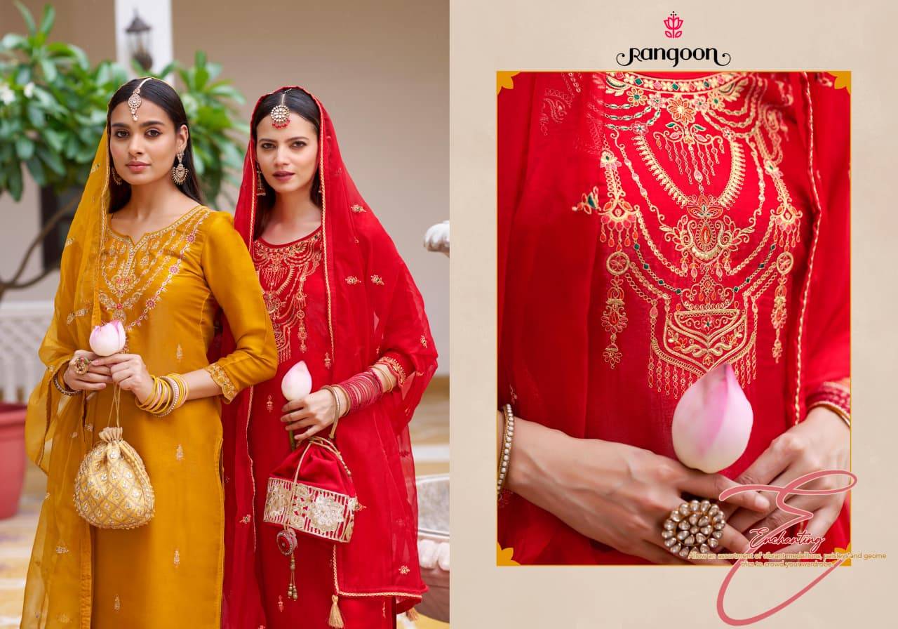 Rangoon hemani 3 pcs kurti gujarat wholesale market